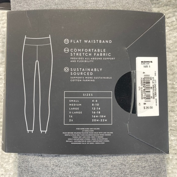 Simply Vera Vera Wang Live-In Legging High Rise Dark Heather Grey Small NEW - Picture 6 of 7